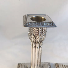 Load image into Gallery viewer, Victorian Silver Corinthian Column Candlesticks London 1901