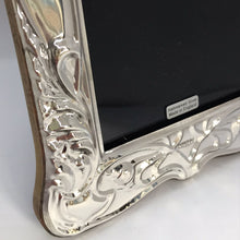 Load image into Gallery viewer, Art Nouveau Style Silver Photograph Frame with Flower Detail