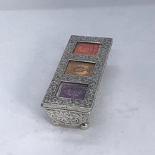 Load image into Gallery viewer, Edwardian Silver Triple Stamp Box A & J Zimmerman Birmingham 1903