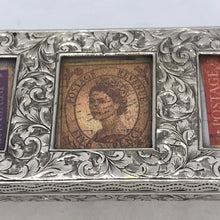 Load image into Gallery viewer, Edwardian Silver Triple Stamp Box A & J Zimmerman Birmingham 1903