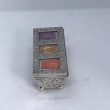 Load image into Gallery viewer, Edwardian Silver Triple Stamp Box A & J Zimmerman Birmingham 1903