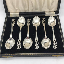 Load image into Gallery viewer, Boxed Set Of Ornate Silver Spoons Henry Clifford Davies 1959