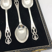 Load image into Gallery viewer, Boxed Set Of Ornate Silver Spoons Henry Clifford Davies 1959