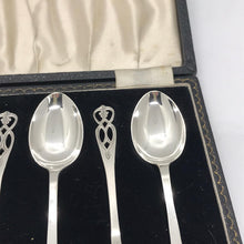 Load image into Gallery viewer, Boxed Set Of Ornate Silver Spoons Henry Clifford Davies 1959