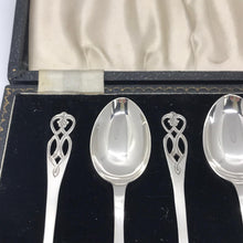 Load image into Gallery viewer, Boxed Set Of Ornate Silver Spoons Henry Clifford Davies 1959