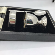 Load image into Gallery viewer, Silver Christening Set = Egg Cup, Spoon And Napkin Ring Set Birmingham 1968
