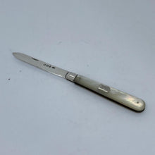 Load image into Gallery viewer, Silver And Mother Of Pearl Fruit Knife Thomas Marples Sheffield 1895