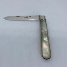 Load image into Gallery viewer, Silver And Mother Of Pearl Fruit Knife Thomas Marples Sheffield 1895