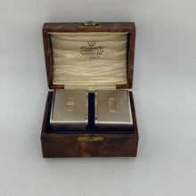 Load image into Gallery viewer, Pair of Art Deco Style Silver Napkin Rings Birmingham 1940 Rectangular Shape