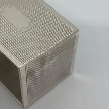 Load image into Gallery viewer, Pair of Art Deco Style Silver Napkin Rings Birmingham 1940 Rectangular Shape