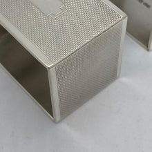Load image into Gallery viewer, Pair of Art Deco Style Silver Napkin Rings Birmingham 1940 Rectangular Shape