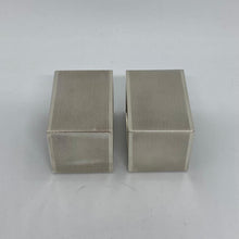 Load image into Gallery viewer, Pair of Art Deco Style Silver Napkin Rings Birmingham 1940 Rectangular Shape