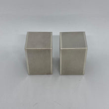 Load image into Gallery viewer, Pair of Art Deco Style Silver Napkin Rings Birmingham 1940 Rectangular Shape