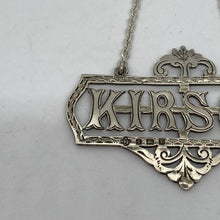 Load image into Gallery viewer, Unusual Edwardian Silver Decanter / Wine Label Kirsch Birmingham 1907