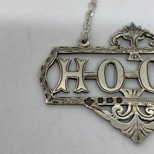 Load image into Gallery viewer, Unusual Edwardian Silver Decanter / Wine Label Hock Birmingham 1907