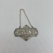 Load image into Gallery viewer, Edwardian Silver Decanter Label / Wine Label Burgundy Birmingham 1907