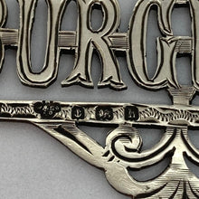 Load image into Gallery viewer, Edwardian Silver Decanter Label / Wine Label Burgundy Birmingham 1907