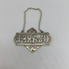 Load image into Gallery viewer, Edwardian Silver Decanter Label / Wine Label Claret Birmingham 1907