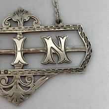 Load image into Gallery viewer, Edwardian Silver Decanter Label / Spirit Label Gin Birmingham 1907