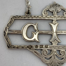 Load image into Gallery viewer, Edwardian Silver Decanter Label / Spirit Label Gin Birmingham 1907