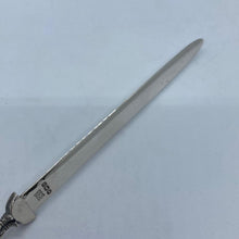 Load image into Gallery viewer, Solid Silver Letter Opener With Roman Soldier Finial Irish Silver Company 1974