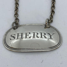 Load image into Gallery viewer, Silver Wine Label / Decanter Label Sherry William Knight London 1848