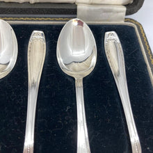 Load image into Gallery viewer, Set Of Silver Teaspoons With Patterned Handles Arthur Price Birmingham 1938