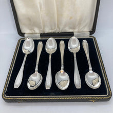 Load image into Gallery viewer, Set Of Silver Teaspoons With Patterned Handles Arthur Price Birmingham 1938