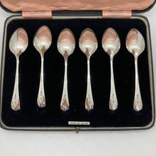 Load image into Gallery viewer, Set Of Six Silver Teaspoons With Shaped Handles Sheffield 1946