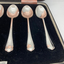 Load image into Gallery viewer, Set Of Six Silver Teaspoons With Shaped Handles Sheffield 1946