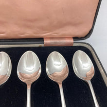 Load image into Gallery viewer, Set Of Six Silver Teaspoons With Shaped Handles Sheffield 1946