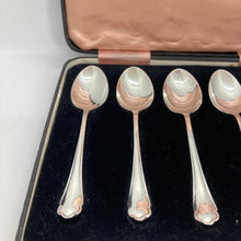 Load image into Gallery viewer, Set Of Six Silver Teaspoons With Shaped Handles Sheffield 1946
