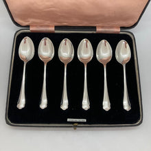 Load image into Gallery viewer, Set Of Six Silver Teaspoons With Shaped Handles Sheffield 1946