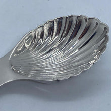 Load image into Gallery viewer, Silver Caddy Spoon Scalloped Bowl And Shell Handle Birmingham 1989
