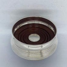 Load image into Gallery viewer, Hallmarked Solid Silver Wine Bottle Coaster / Holder Small Size New And Boxed