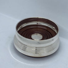 Load image into Gallery viewer, Hallmarked Solid Silver Wine Bottle Coaster / Holder Small Size New And Boxed