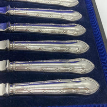 Load image into Gallery viewer, Boxed Set Of Silver Handled Butter Knives Sheffield 1915