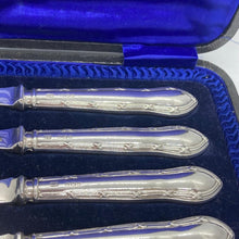 Load image into Gallery viewer, Boxed Set Of Silver Handled Butter Knives Sheffield 1915