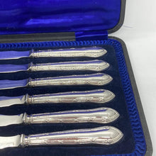 Load image into Gallery viewer, Boxed Set Of Silver Handled Butter Knives Sheffield 1915