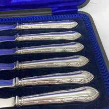 Load image into Gallery viewer, Boxed Set Of Silver Handled Butter Knives Sheffield 1915