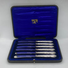 Load image into Gallery viewer, Boxed Set Of Silver Handled Butter Knives Sheffield 1915