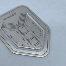 Load image into Gallery viewer, Silver Bookmark Designed As An Open Book Birmingham 2017