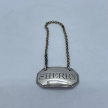Load image into Gallery viewer, Georgian Silver Wine Label / Decanter Label Sherry Elizabeth Morley London 1797