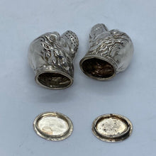 Load image into Gallery viewer, Pair Of Modern Silver Dogs Head Pepperettes Modern Import Marks c1990s