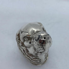 Load image into Gallery viewer, Pair Of Modern Silver Dogs Head Pepperettes Modern Import Marks c1990s