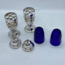 Load image into Gallery viewer, Edwardian Silver Pair Of Pepperettes Birmingham 1904 Art Nouveau