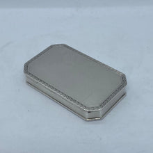 Load image into Gallery viewer, Continental Silver Snuff Box With Canted Corners 1924