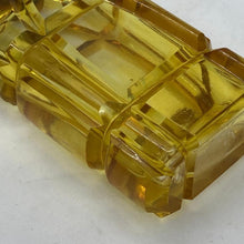 Load image into Gallery viewer, Silver Topped Scent Bottle Yellow Glass