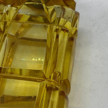 Load image into Gallery viewer, Silver Topped Scent Bottle Yellow Glass