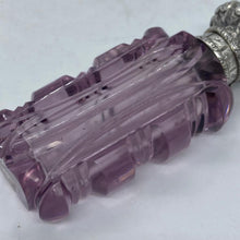 Load image into Gallery viewer, Silver Topped Purple Glass Scent Bottle
